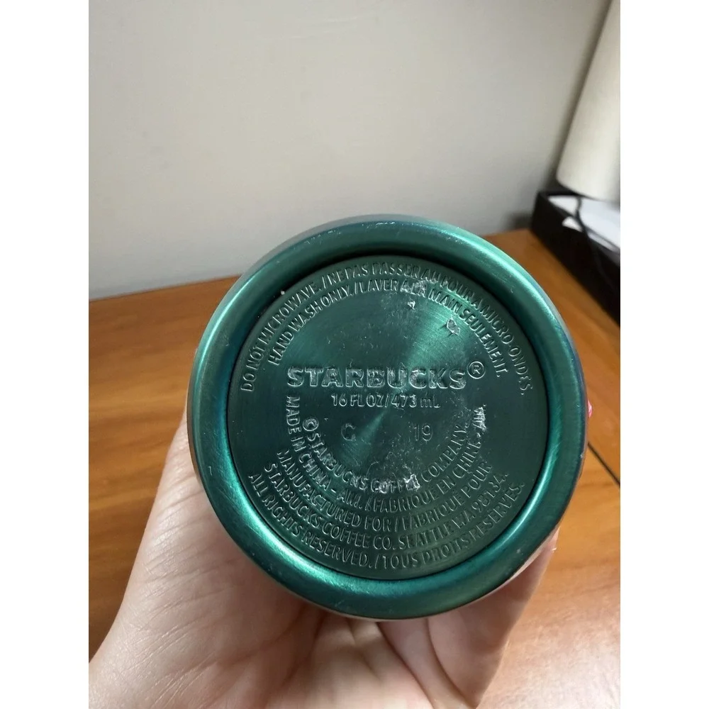 Starbucks Tumbler Metallic Waves Stainless Vacuum Insulated 16oz Coffee‎ Tea